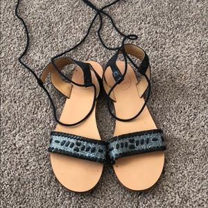 Jack Rogers Tate Raffia Sandal ~ Navy